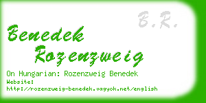 benedek rozenzweig business card